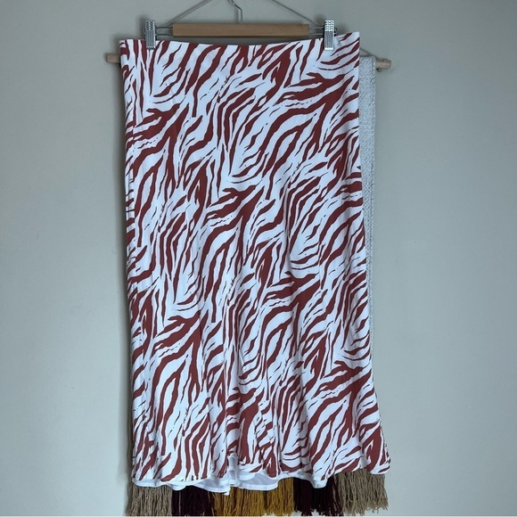 Rails Anya Zebra Print Midi Skirt - Rust zebra Orange-Brown - Size XLARGE - Picture 2 of 9